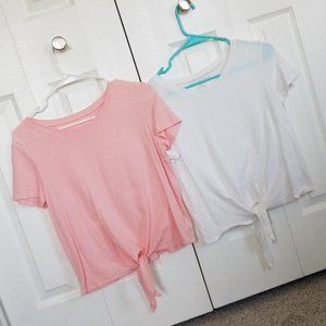 Two Front Tie Short Sleeve Shirts | American Eagle | Size Small